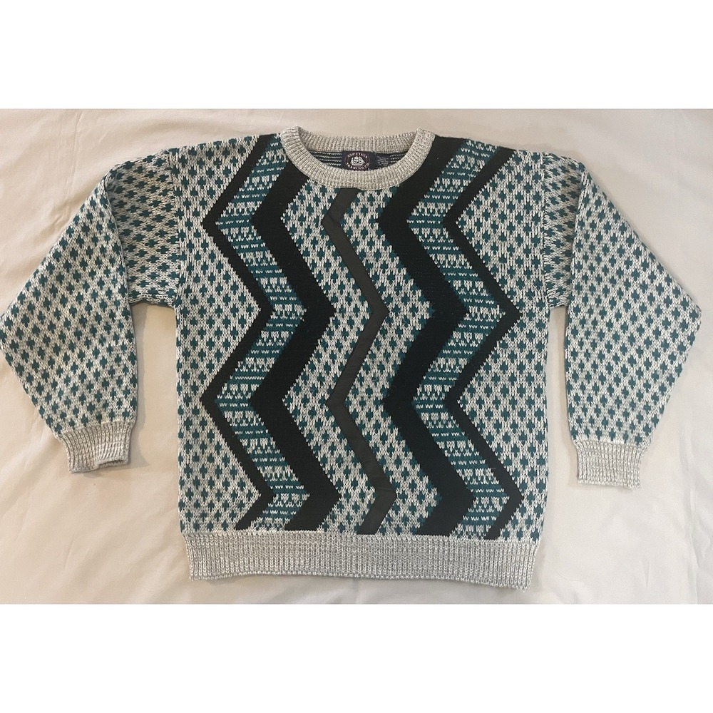 Vintage Sweater Aspetuck Trading Co Textured Acrylic Pullover  L